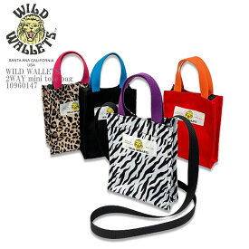 WILD WALLETS ワイルドウォレット 2WAY mini tote bag WW-014 ミニトートバッグ ショルダー ハンド ワンポイント バッグ ブラック レッド レオパード ゼブラ