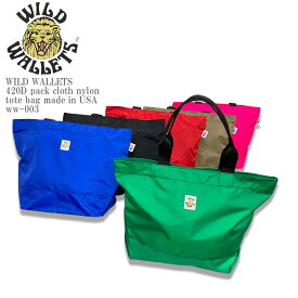WILD WALLETS ワイルドウォレット 420D pack cloth nylon tote bag made in USA ww-003 パッククロスナイロン トートバッグ ワンポイント バッグ