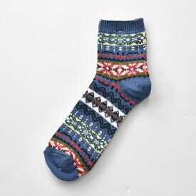 AnonymousIsm アノニマスイズム fair isle JQ quarter Socks Japan made 17519900 フェアアイル柄 パターン クォーター丈 ソックス 日本製 メンズ レディース