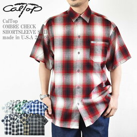 CalTop キャルトップ OMBRE CHECK SHORTSLEEVE SHIRT made in U.S.A 2000SS オンブレ チェック アクリル 半袖 シャツ オーバーシルエット メンズ レディース ユニセックス