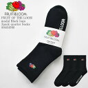 【23cm～25cm】FRUIT OF THE LOOM フルーツ オブ ザ ルーム 3P Q.FTL modal Black logo 3pack quarter Socks 80464900 モダール黒無地刺繍 クォーター ソックス ブラック
