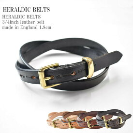 HERALDIC BELTS ヘラルディックベルト 3/4inch leather belt made in England 1.8cm 英国製 レザー ベルト メンズ レディース ユニセックス