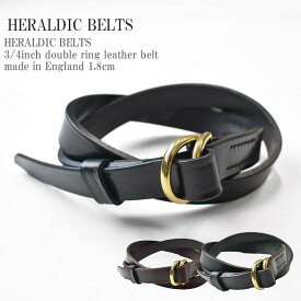 HERALDIC BELTS ヘラルディックベルト 3/4inch double ring leather belt made in England 1.8cm ダブルリング レザー ベルト メンズ レディース ユニセックス