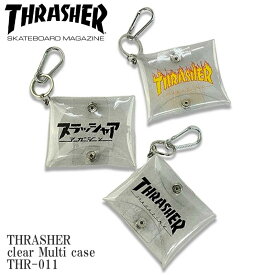 THRASHER スラッシャー clear Multi case THR-011 クリア マルチケース コイン カード ファイヤー ロゴ スケーター ストリート メンズ レディース ユニセックス