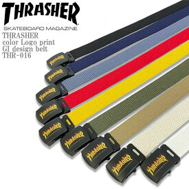 THRASHER スラッシャー color Logo print GI design belt THR-016 カラーロゴプリントGIデザインベルト スケーター ファイヤーロゴ メンズ レディース ユニセックス