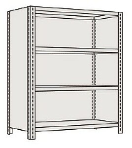 【送料都度見積 】物品棚LE型(120kg/段・高さ1500mm・4段タイプ) LE9344 203875 ※法人向け 個人宅配送不可