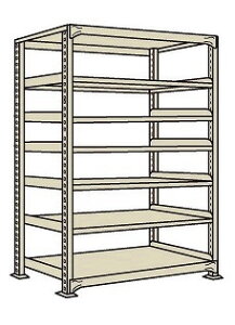 【送料都度見積 】軽中量棚NDW型(150kg/段・単体・7段タイプ) NDW-3117 172832 ※法人向け 個人宅配送不可