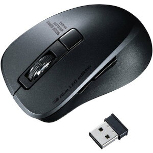 SANWA�@�É����C�����X�u���[LED�}�E�X�i5�{�^���E�u���b�N�j MA-WBL153BK