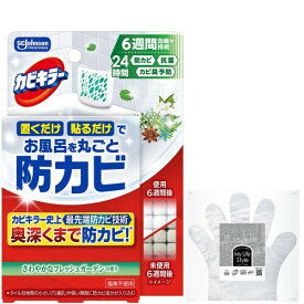 カビキラー お風呂に置くだけ防カビジェル さわやかなフレッシュガーデンの香り 本体 カビ除去 予防 防止 浴槽 浴室 掃除 まとめ買い 手袋付き
