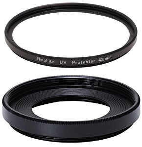 NinoLite 2�_�Z�b�g�FEW-43 �����Y�t�[�h & UV�t�B���^�[43mm �̃Z�b�g�AEF-M22mm F2 STM �J���������Y�Ή�