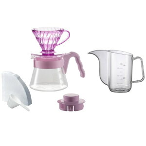 HARIO(�n���I) V60 �J���[�u�����[�E�E�B�Y�P�g�� 1~2�t�p �n���h�h���b�v �Z�b�g �ϔM�K���X���T�[�o�[ �v�ʃX�v�[�� �y�[�p�[40�� ���V�s�u�b�N �P�g���t�� ���[�Y�����E VCSDA-01-20CP-RM