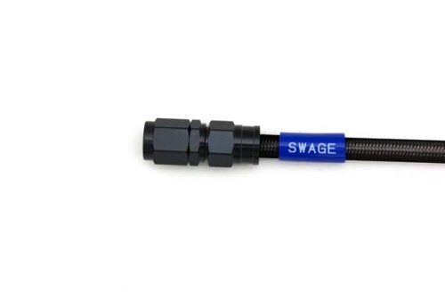 SWAGE LINE スウェッジライン 速くおよび自由な イージーオーダーブレーキホース 汎用ホース ストレートフィッティング アルミ 記念日 BAKB-1010M-0675 ブラックスモークホース ブラック 675mm