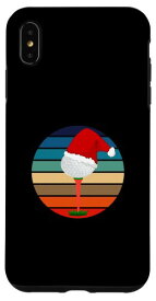 iPhone XS Max 面白いゴルフサンセットアパレル クリスマスホリデー ゴルフボールハット スマホケース