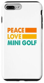 iPhone 7 Plus/8 Plus Peace Love ミニゴルフプレーヤー ゴルフコース パター スマホケース