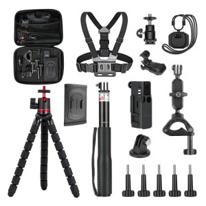 NEEWER 16 in 1 �A�N�V�����J�����A�N�Z�T���[�L�b�g �R���p�`�u�� DJI OSMO Pocket 3 Creator Combo �~�j�O�r/���B��_/�`�F�X�g�X�g���b�v/���C�l�b�N���X���}�E���g/�����A�_�v�^�[ �o�R/�T�C�N��