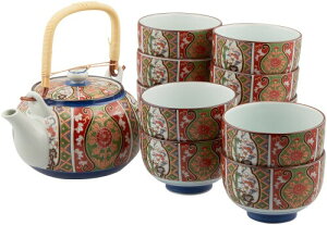 ���� ������� : �ьÈɖ��� �\�q�y�r���� �Z�b�g Japanese Tea set(Tea pot x1pcs/Cup x10pcs) Porcelain/Size(cm) 16.5x12.5x10, ��8.7x5.7/No:427209