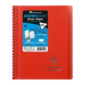 Clairefontaine �N���[���t�H���e�[�k �X�P�b�`�u�b�N �J�o�[�u�b�N ���b�h A5 ������(125g/m2) 50�� �v���X�`�b�N�J�o�[ �N���A�t�@�C���t��cf361201rd