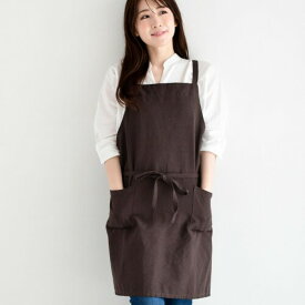 レップ(Rep) エプロン 北欧 ポケット2個付き カフェエプロン 大人用 着丈73cm (アビチュアル ソル) ブラウンブラック 1313 BK プレゼント