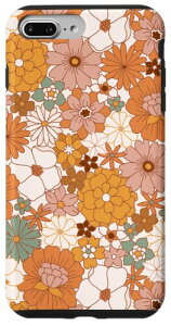 Floral Cottagecore Flower 70s Groovy Boho Burnt Orange �X�}�z�P�[�X iPhone 7 Plus/8 Plus �p