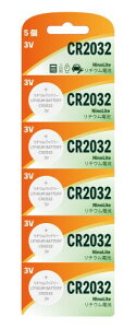 NinoLite CR2032 �{�^�� �d�r 5�Z�b�g 3V 240mAh ����[���g�p ECR2032 / DL2032 / SB-T51 / RC2032 / KECR2032 ���Ή� �V���o�[