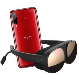 HTC SIMフリースマートフォン VRグラスセット Desire 22 pro サルサ・レッド + VIVE Flow 99HATD008-00 MP023