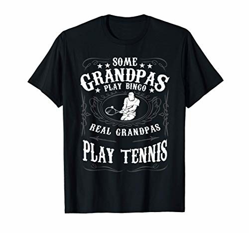 メンズ 出色 一部のおじいちゃんはビンゴをします本物のおじいちゃんはテニスをします Tシャツ 新作