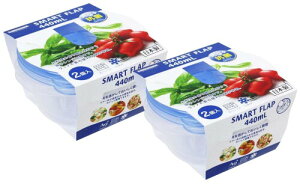 ���H�� ���X�g���E�F�A �ۑ��e�� �X�}�[�g�t���b�v �ی^ S 440ml 2��×2�Z�b�g Ag �R�� �t�^�������܂܃����WOK �Ⓚ�E�①OK �ڐ��t�� ��13.8×���s12.8×����5.6cm A-047 ���{��