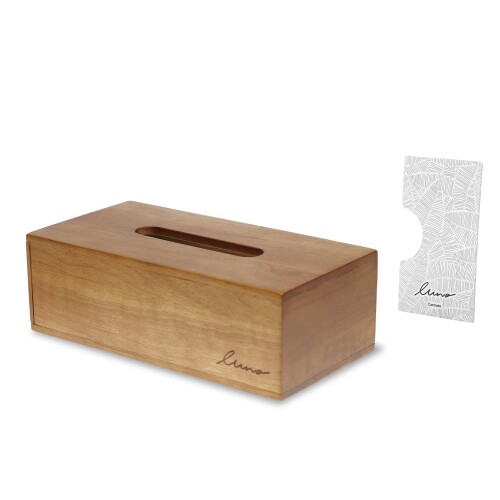 カーメイト Luno ルーノ ティッシュに香りを付ける 天然木材ケース 買物 DH531 天然アロマオイル配合香りシート付 購買 茶
