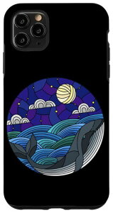 iPhone 11 Pro Max Cute Humpback Whale Ocean Nature Sea Blue Waves Moon �X�}�z�P�[�X