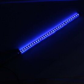 オートバイ用 旗棒黒 LED ブルー 発光 フラッグポール 750mm