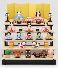 薬師窯(yakusigama） 錦彩さくら雛(組み立て式五段飾り) 節句 縁起物 お祝い 置物 インテリア