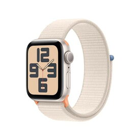 Apple Watch SE (第二世代, 2023) (GPS (40mm)ケース用) 40mmスターライトアルミニウムケースとスターライトスポーツループ フィットネストラッカーと睡眠トラッカー 衝突事故検出 心拍数のモニ