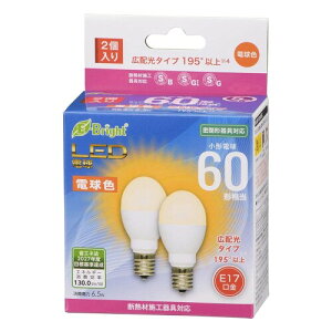 �I�[���d�@ LED�d�� ���` �~�j�N���v�g���` E17 60�` 60W(���b�g)���� �d���F ���`���Ή� �f�M�ގ{�H���Ή� 2�� LDA7L-G-E17 IH23 2P 06-4811 OHM