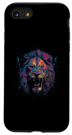 iPhone SE (2020) / 7 / 8 ライオンの絵 - リアルなライオンの顔 スマホケース