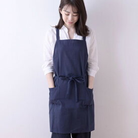 レップ(Rep) エプロン 北欧 ポケット2個付き カフェエプロン 大人用 着丈73cm (アビチュアル ソル) ネイビー NV 547687-MAIL プレゼント