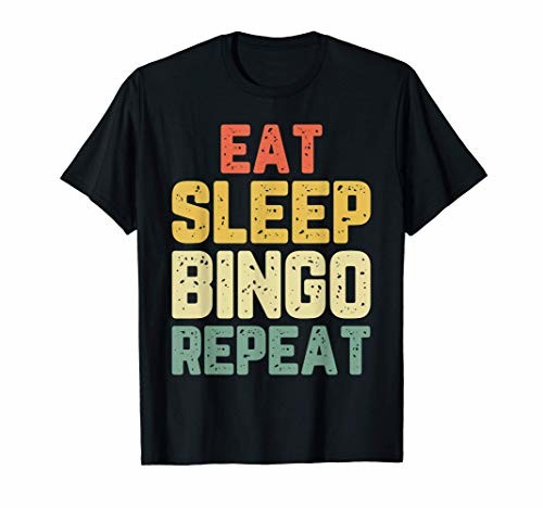 Eat 値引き 定番 Sleep Bingo Repeat Tシャツ ビンゴプレイヤー Vintage ビンゴ