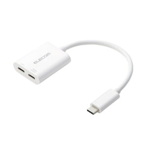 �G���R�� �G���R�� usb c �ϊ��A�_�v�^ �C���z�� �I�[�f�B�I�ϊ� ���d�|�[�g�t�� 2in1 100W (�[�d���Ȃ���C���z�����g����) USB PD�Ή� 4K/60Hz Type-C to Type-C �z���C�g ECAD-C2CPD100WH