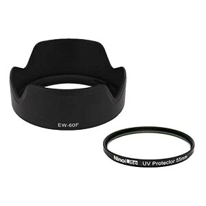 NinoLite 2�Z�b�g EW-60F�AEF-M18-150mm F3.5-6.3 IS STM �Ή������Y�t�[�h + UV�t�B���^�[55mm / ���������܂܂ł��t�B���^�[�⃌���Y�L���b�v��t�\ ��