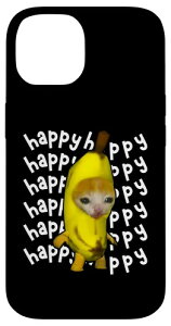 Happy Banana Cat Meme Bananacat �n�b�s�[�L�e�B �L�D���~�[�� �X�}�z�P�[�X iPhone 14 �p