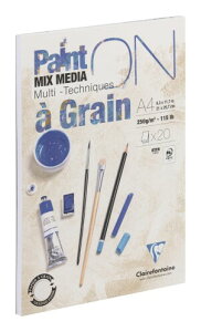 Paint'On gek?rnt A4 Mixed Media Block, 21x29,7cm, 250g, 20 Blatt
