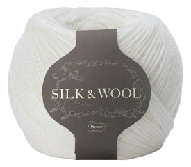 オリムパス 製絲 手編み 毛糸 並太 SILK&WOOL COL. 1 ホワイト 系 約 50g 205m 6玉セット