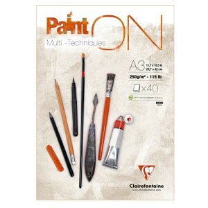 �N���[���t�H���e�[�k �y�C���g�I�� A3 �p�b�h �z���C�g 40�� 250g/m2 �~�b�N�X���f�B�A�y�[�p�[ PEFC�F�؎擾 �A�V�b�h�t���[ ISO9706� ���� ���� �p�X�e�� �A�N���� �C���N ���M Clairefontai