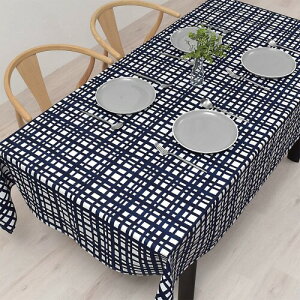 �X�^�C���f�R�[��(STYLE Decor) �e�[�u���N���X ��100% ������� �����` �k�� 142×210cm �X�^���_�[�h �l�C�r�[ �`�F�b�N �V���v�� W4702520