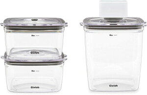 Cielob�i�Z�[���u�j �^��L���j�X�^�[ �H�ޕۑ��e��R���e�i �������ȃL���j�X�^�[ �ȒP���� �^���� ������ �H�ނ̃��X�����炷 (�X�N�G�A�e��F4�_�Z�b�g)