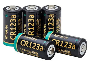 NinoLite CR123a ���`�E���d�r 5�Z�b�g ��e�� 1600mAh�A�X�}�[�g���b�N �d�����փ��b�N �w�b�h���C�g �ϑ��� �t�B�����J���� �t���b�V�����C�g���Ɏg�p ���E�΁E�S�[���h