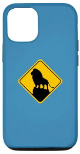 iPhone 12/12 Pro Lion Crossing Road Sign Classic Minimalist Graphic �X�}�z�P�[�X
