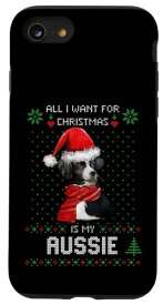 iPhone SE (2020) / 7 / 8 醜いセータークリスマスに欲しいのは私のオーストラリアンパジャマです Australian Shepherd Xmas スマホケース