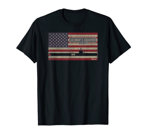 USSドワイトDアイゼンハワーCVN-69空母USA旗 Tシャツ