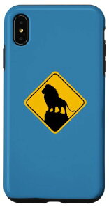 iPhone XS Max Lion Crossing Road Sign Classic Minimalist Graphic �X�}�z�P�[�X