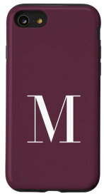 iPhone SE (2020) / 7 / 8 ワインレッド ワインレッド ワインレッド バーガンディ モノグラム イニシャルケース レターM スマホケース